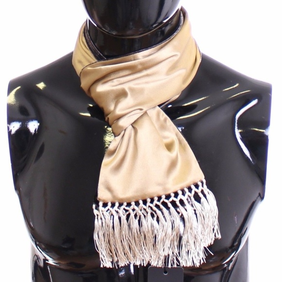 NWT Men's Dolce & Gabbana Beige ScarfSilk Blend